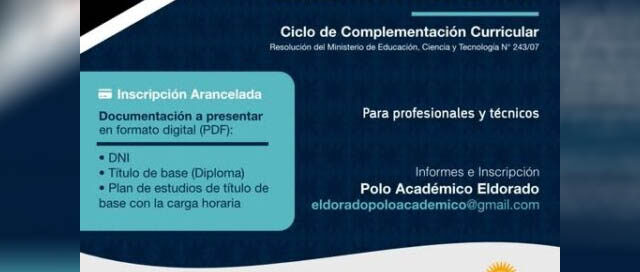 ELDORADO: Abrieron las preinscripciones para el Profesorado en Docencia Superior