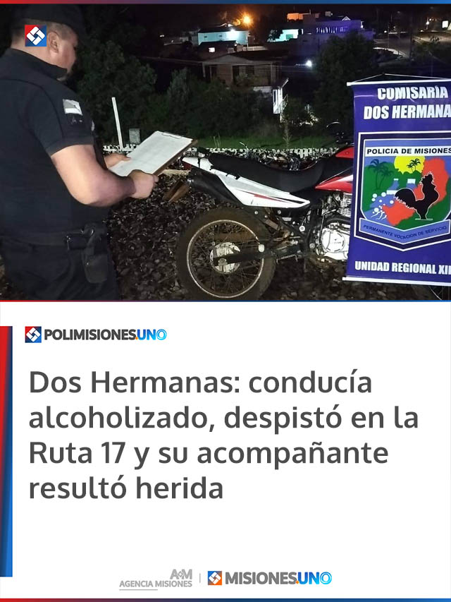 Dos Hermanas: conducía alcoholizado, despistó en la Ruta 17 y su acompañante resultó herida